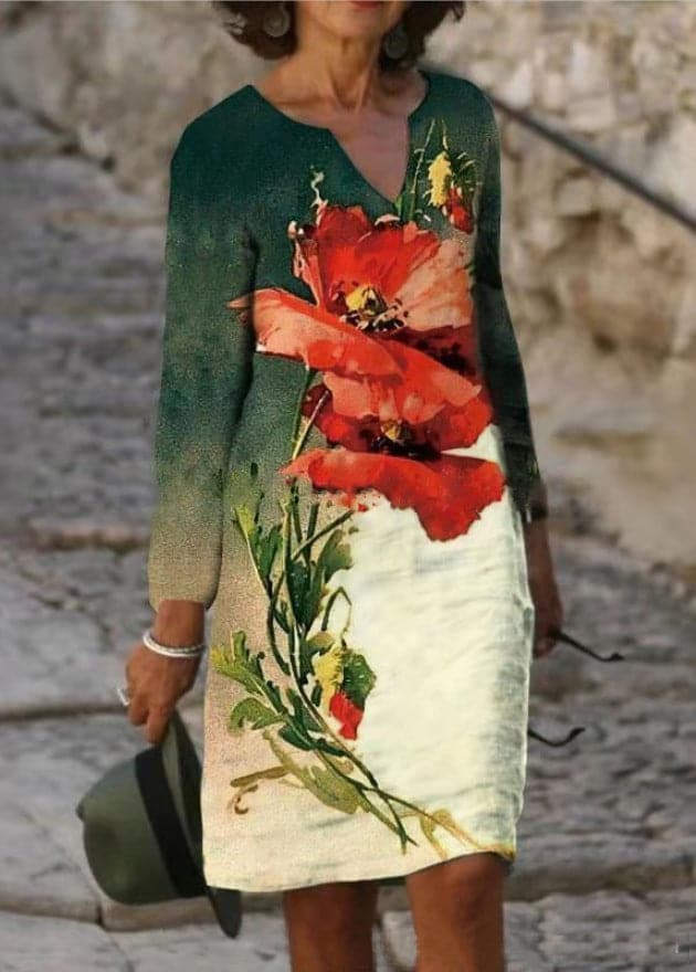 Helen | Stylish V-neck Long Sleeve Button Design Blouse - Image 5