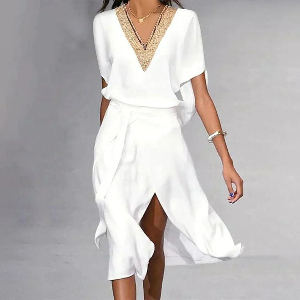 Isabella | Women's Dress - V-Neck - Flattering Fit - Sustainable Material - Image 1