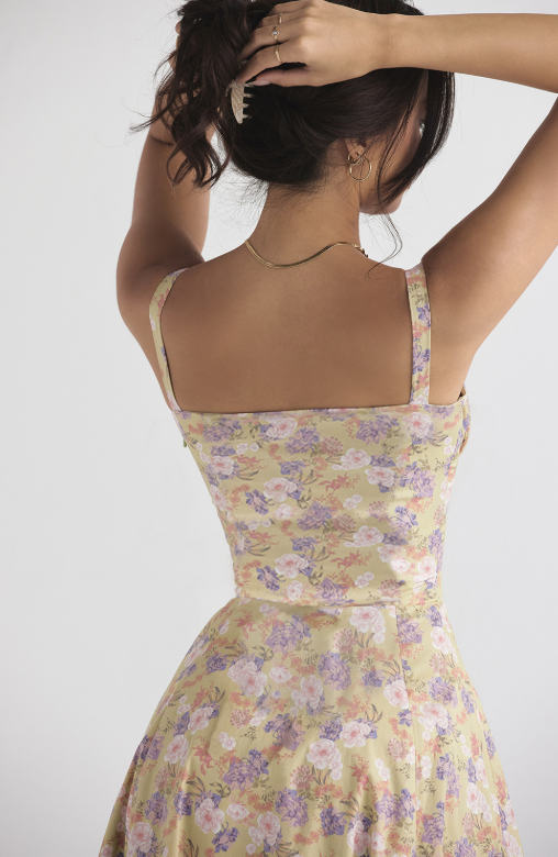 Sally | Spring Dress - Floral Print Party Dress