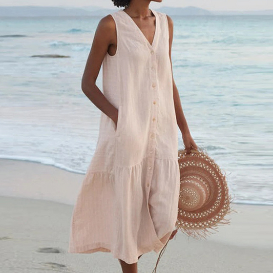 Sheila | Elegant Button-Down Summer Dress for Comfort and Style - Image 1