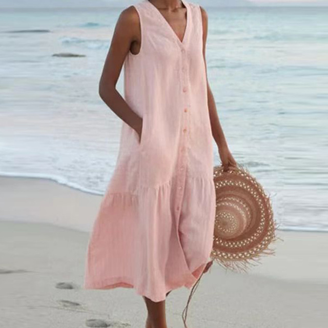 Sheila | Elegant Button-Down Summer Dress for Comfort and Style - Image 4