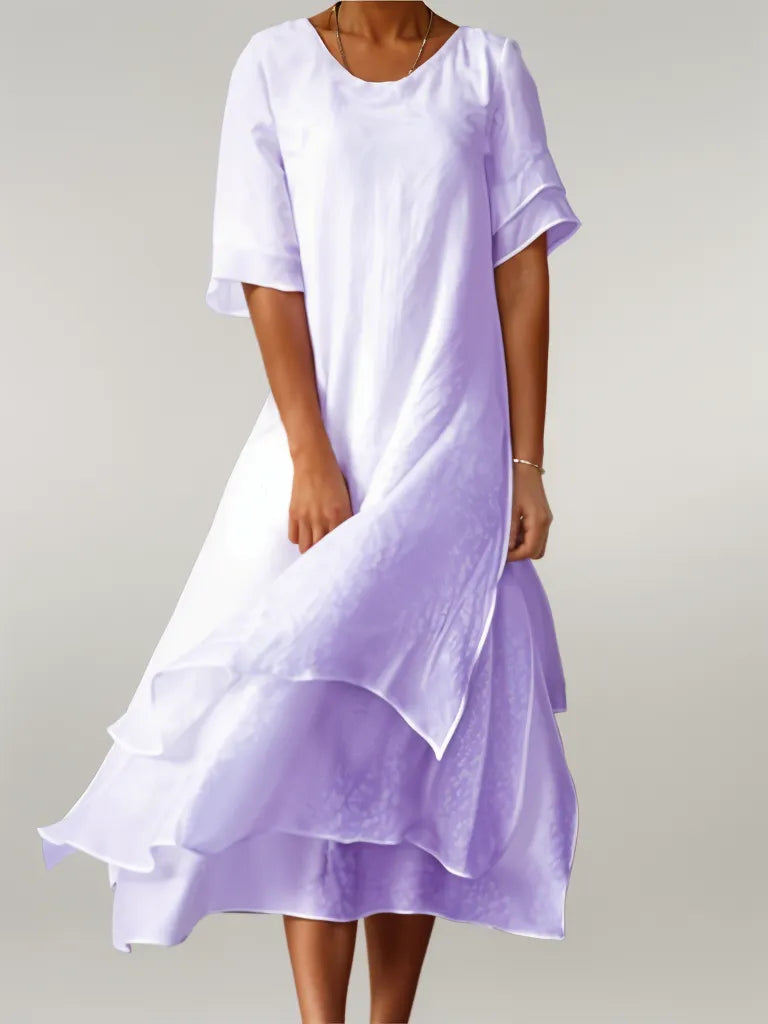 Jordan | Elegant Layered Midi Dress for All Occasions - Image 4