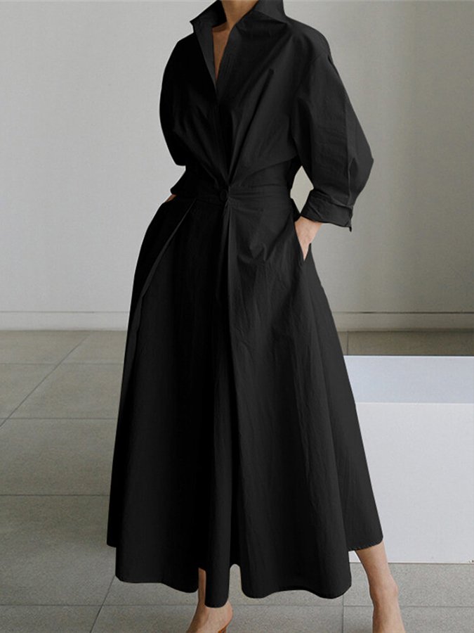 Kimberly | Chic Midi Dress with Button Closure - Image 4
