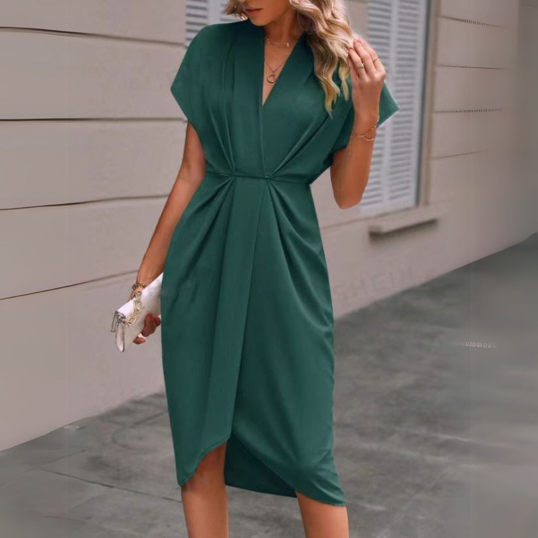 Denise | Elegant Draped Midi Dress for Women - Image 3