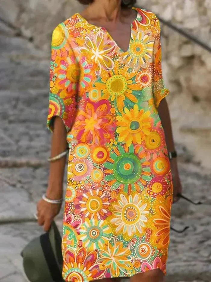 Felicia | Floral Radiant Dress - Vibrant and Stylish Elegance - Image 3