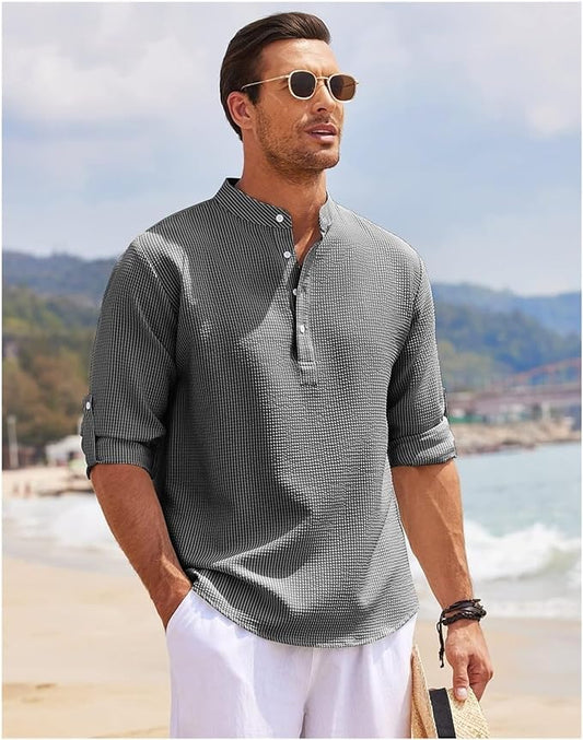 Marvin | Men’s Casual Shirt - Relaxed Fit - Lightweight Cotton - Versatile Style - Image 1