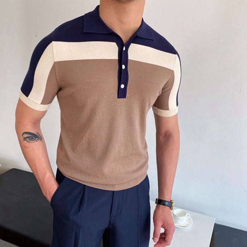 Joe | Men's Color Block Short Sleeve Polo Shirt
