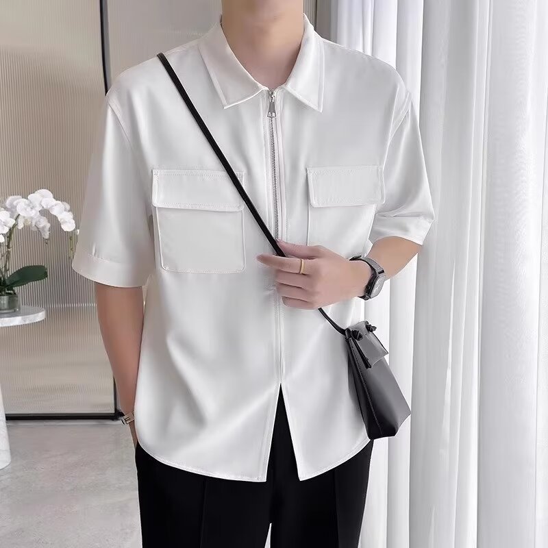 Ike | Men's Zip Up Casual Shirt - Image 4