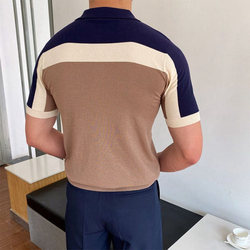 Joe | Men's Color Block Short Sleeve Polo Shirt