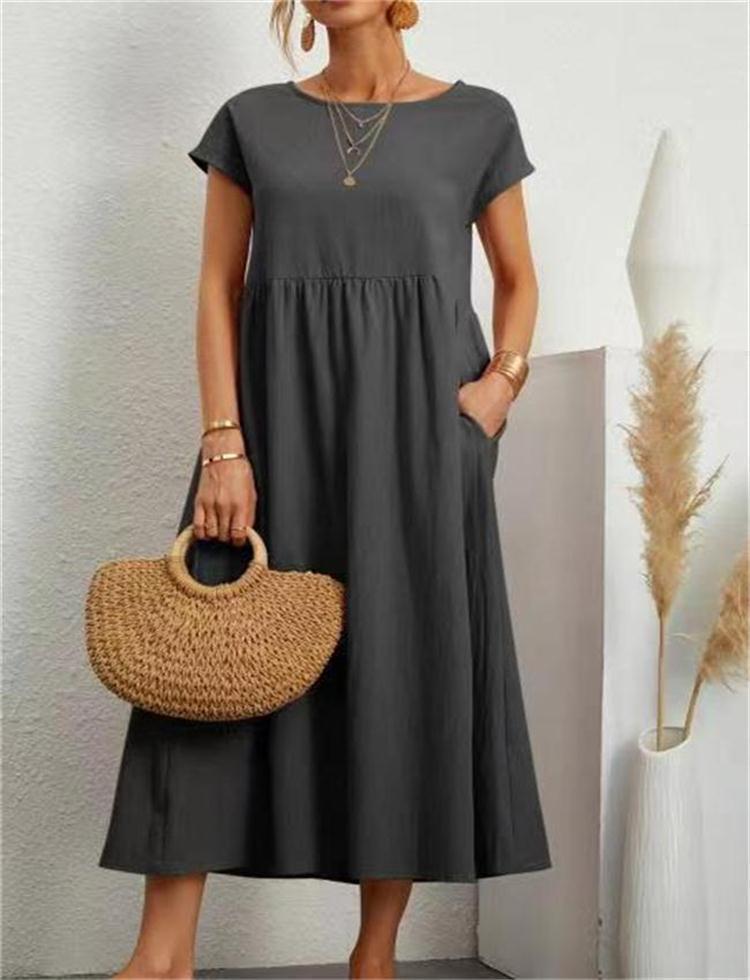 Sylvia | Elegant Relaxed Fit Midi Dress - Image 7