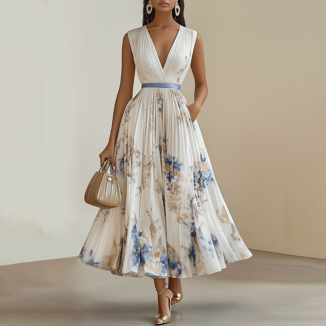 Altivaro | Elegant Floral Ceremony Dress in Blue and White - Image 1