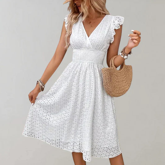 Priscilla | Stylish Dress with Flutter Sleeves - Image 1
