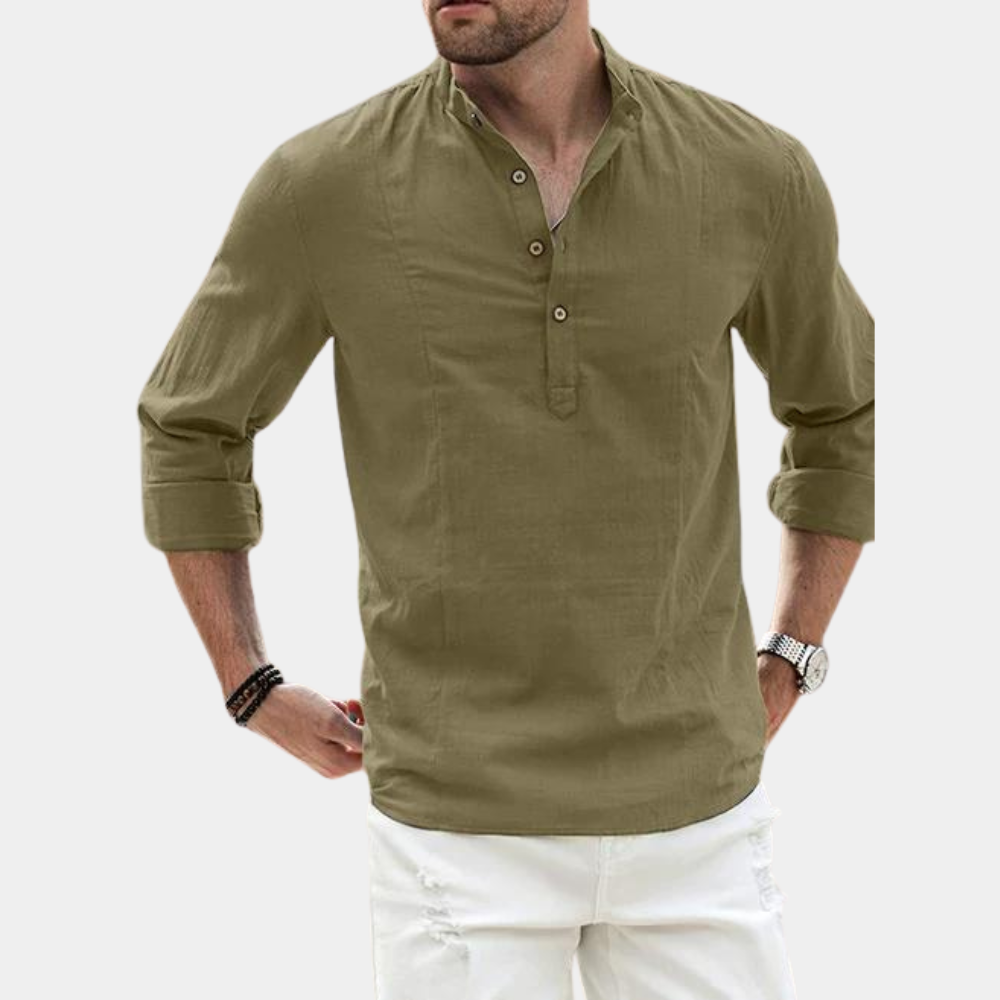 Benjamin | Men's Long Sleeve Casual Shirt - Image 3