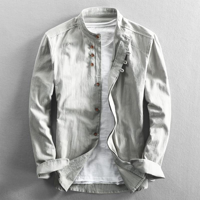 Maxwell | Men's Band Collar Button-Down Shirt - Image 3
