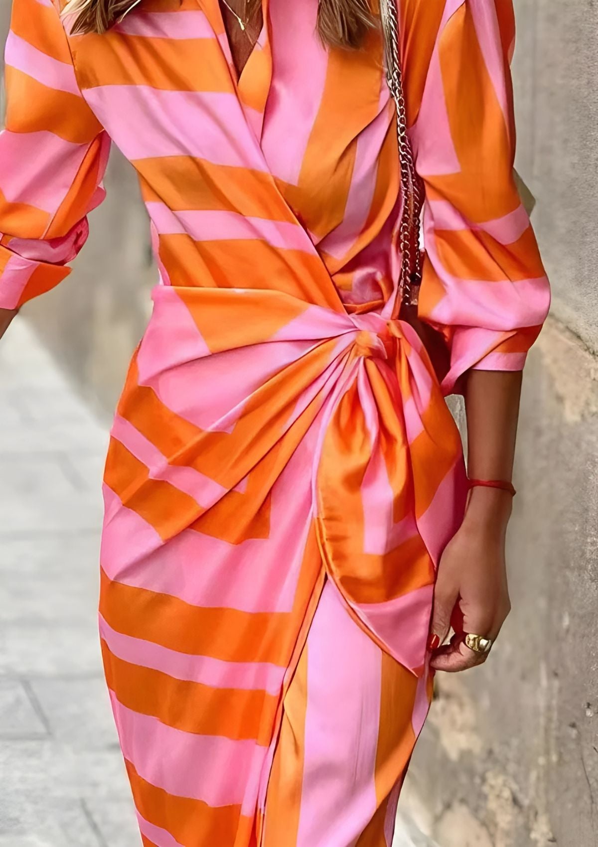 Amelia | Striped Wrap Dress for Every Occasion