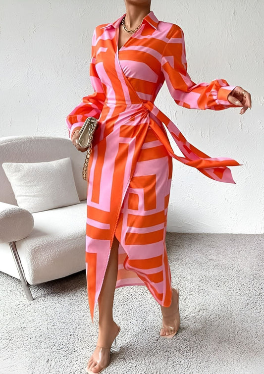 Amelia | Striped Wrap Dress for Every Occasion