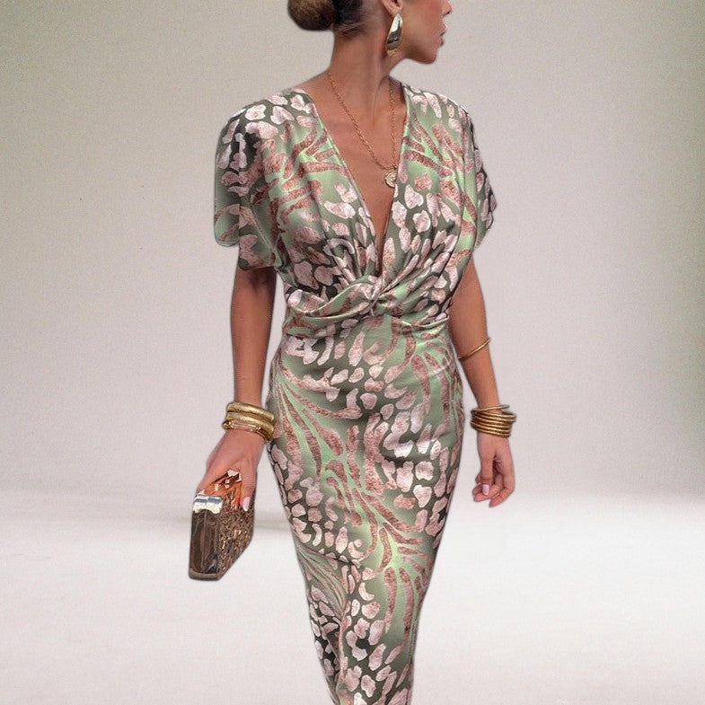 Toad Road | Elegant Maxi Dress with Unique V-neck