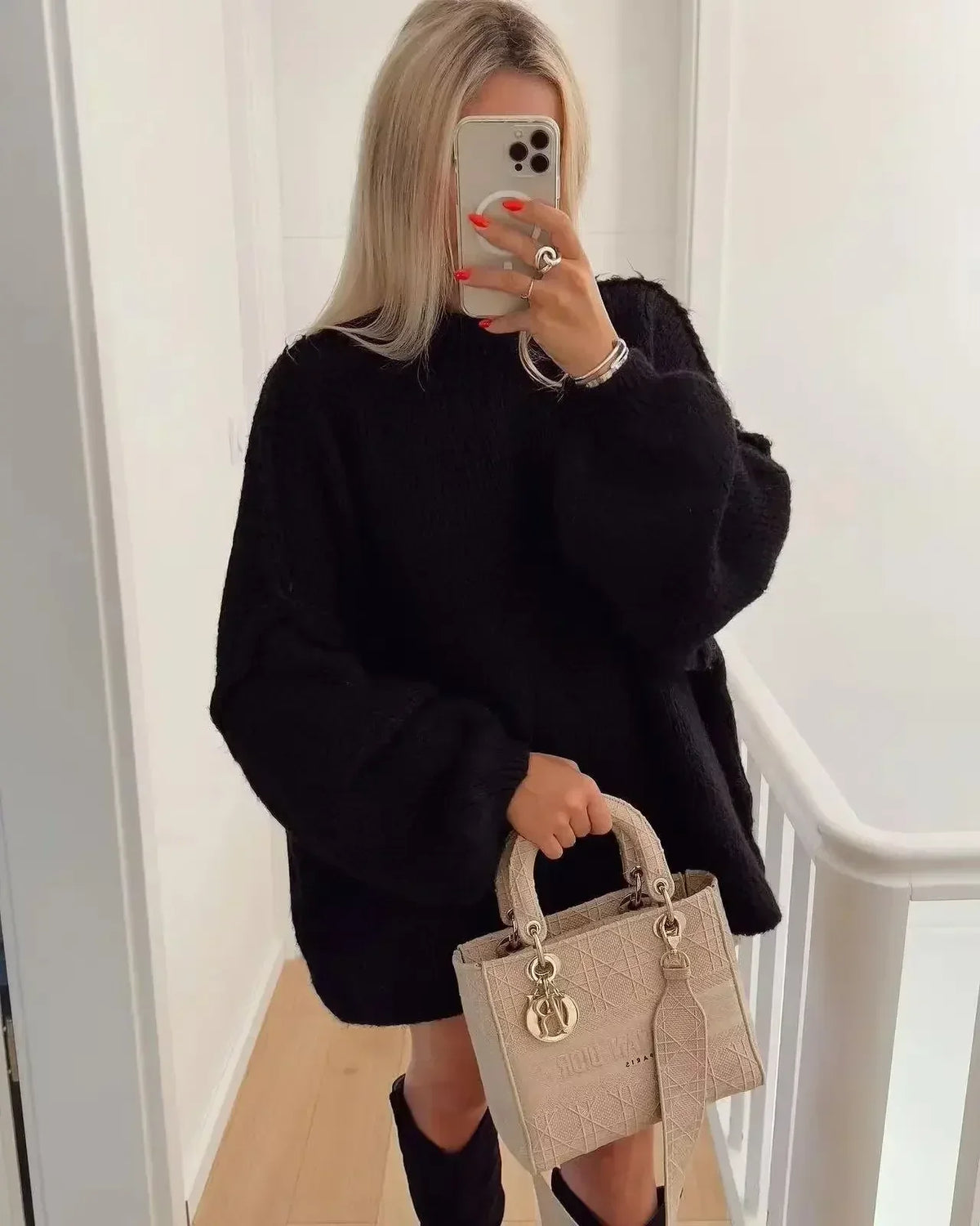 Devon | Women's Oversized Sweater Dress - Image 4