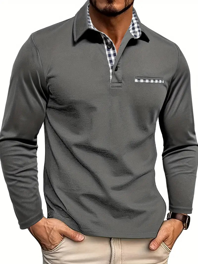 Raymond | Classic Men's Summer Polo Shirt with Long Sleeves - Image 1