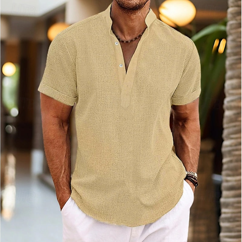 Archie | Lightweight Linen Short Sleeve Shirt for Men - Image 9