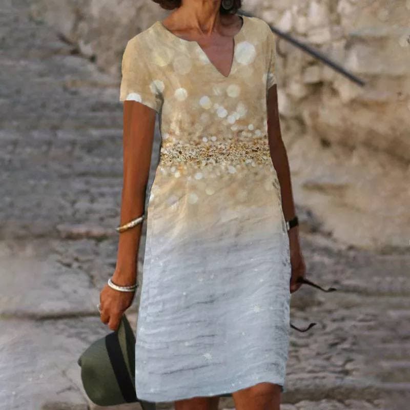 Helen | Stylish V-neck Long Sleeve Button Design Blouse - Image 3
