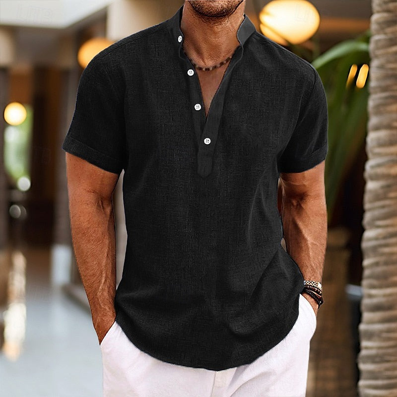 Archie | Lightweight Linen Short Sleeve Shirt for Men - Image 4